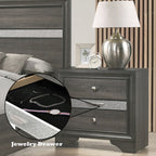 Acme 25970 4 pc Rosdorf park Naima gray finish wood panel queen bedroom set