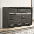 Acme 25970 4 pc Rosdorf park Naima gray finish wood panel queen bedroom set