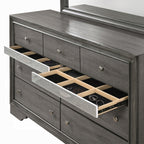 Acme 25970 4 pc Rosdorf park Naima gray finish wood panel queen bedroom set