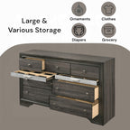 Acme 25970 4 pc Rosdorf park Naima gray finish wood panel queen bedroom set