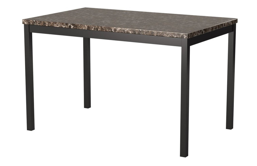Homelegance 2601-48-5PC 5 pc Tempe black finish frame brown faux marble dining table set