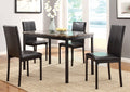 Homelegance 2601-48-5PC 5 pc Tempe black finish frame brown faux marble dining table set