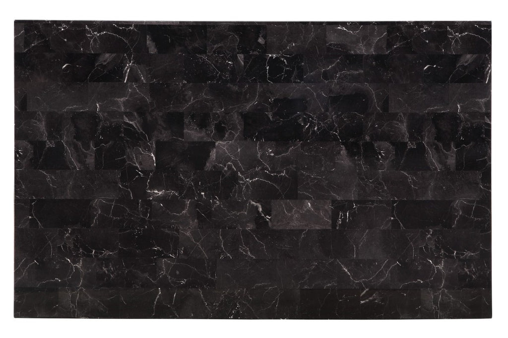 Homelegance 2601BK-48-5PC 5 pc Tempe black finish faux marble dining table set