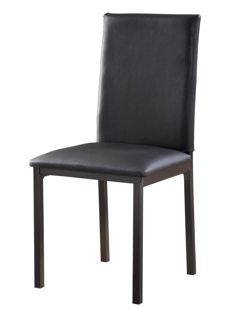 Homelegance 2601BK-48-5PC 5 pc Tempe black finish faux marble dining table set