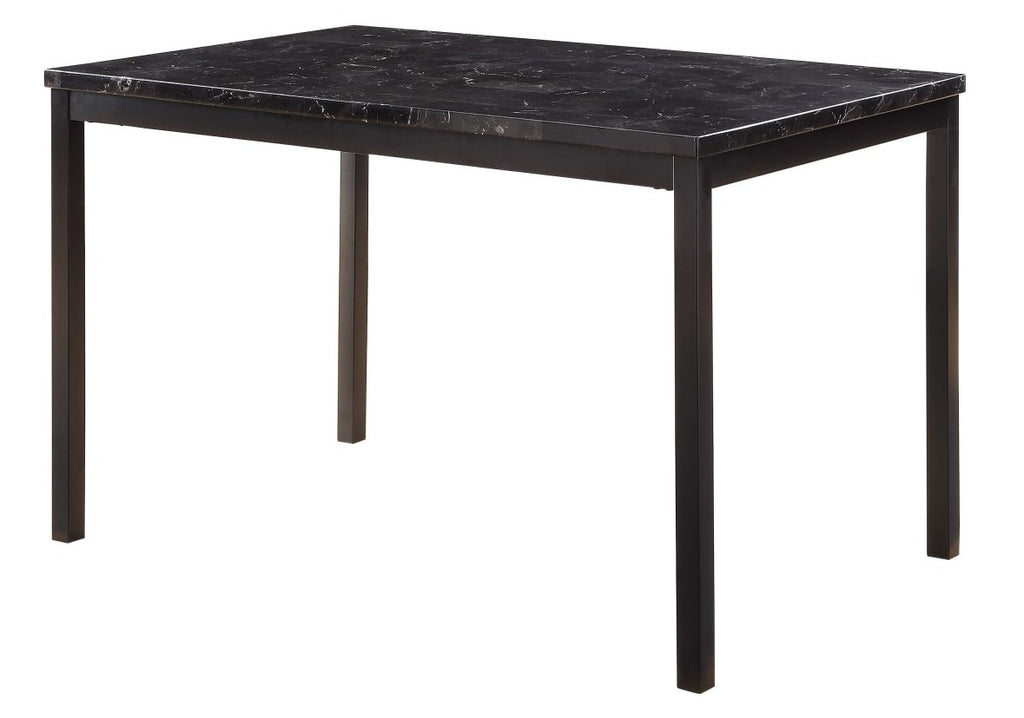 Homelegance 2601BK-48-5PC 5 pc Tempe black finish faux marble dining table set