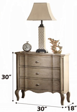 Acme 26050Q 4 pc chelmsford antique taupe finish wood beige fabric tufted queen bedroom set