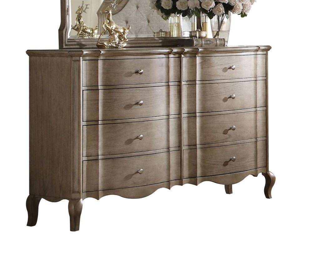 Acme 26055  Chelmsford antique taupe finish wood 8 drawer dresser