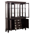 Homelegance 2615DC-50 Marston dark cherry finish wood curio cabinet hutch and buffet