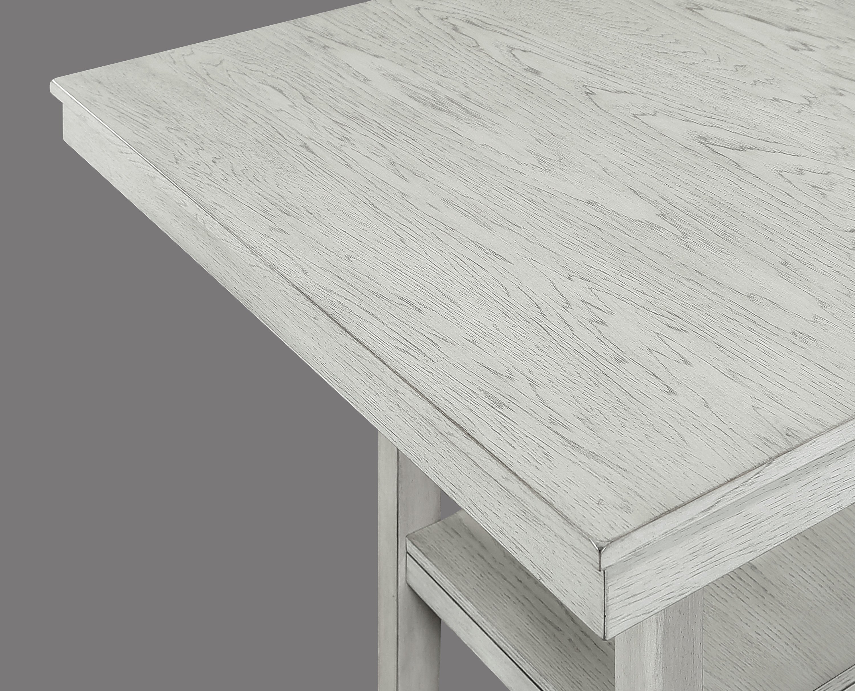 2631SET-DW 5 pc Lester driftwood finish wood counter height 40" x 40" dining table set