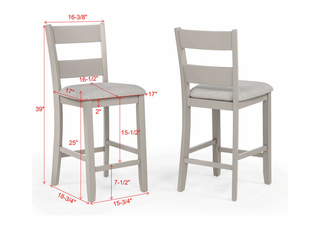 2631SET-GRG 5 pc Lester light grey finish wood counter height 40" x 40" dining table set