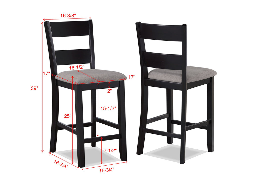 2631SET-LG 5 pc Lester two tone grey finish wood counter height 40" x 40" dining table set