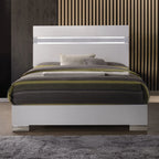 Acme 26770Q 4 pc Naima II white high gloss finish wood sparkling acrylic panel queen bedroom set