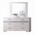 Acme 26775 Naima II white high gloss finish wood sparkling acrylic panel 8 drawer dresser