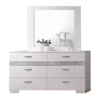 Acme 26770Q 4 pc Naima II white high gloss finish wood sparkling acrylic panel queen bedroom set