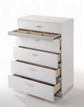 Acme 26776 Naima II white high gloss finish wood sparkling acrylic panel 6 drawer tall chest