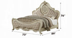Acme 27010Q 4 pc Ragenardus II vintage white finish wood queen bedroom set decorative carvings tufted accents