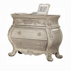 Ragenardus II Vintage White Finish Wood 3-Drawer Nightstand – 27013