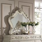 Acme 27010Q 4 pc Ragenardus II vintage white finish wood queen bedroom set decorative carvings tufted accents