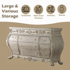 Acme 27010Q 4 pc Ragenardus II vintage white finish wood queen bedroom set decorative carvings tufted accents