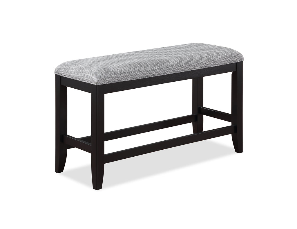 Frey 6-Piece Two-Tone Black & Grey Wood Counter Height Dining Set with Wine Rack Pedestal – 2716T-6PC