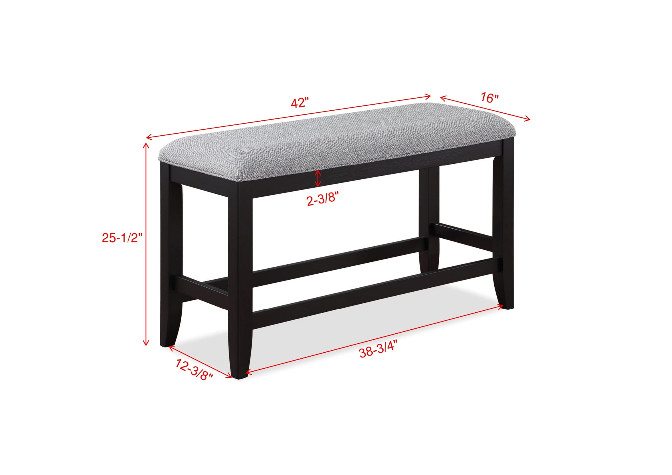 Frey 6-Piece Two-Tone Black & Grey Wood Counter Height Dining Set with Wine Rack Pedestal – 2716T-6PC