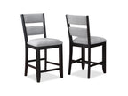 Frey 6-Piece Two-Tone Black & Grey Wood Counter Height Dining Set with Wine Rack Pedestal – 2716T-6PC