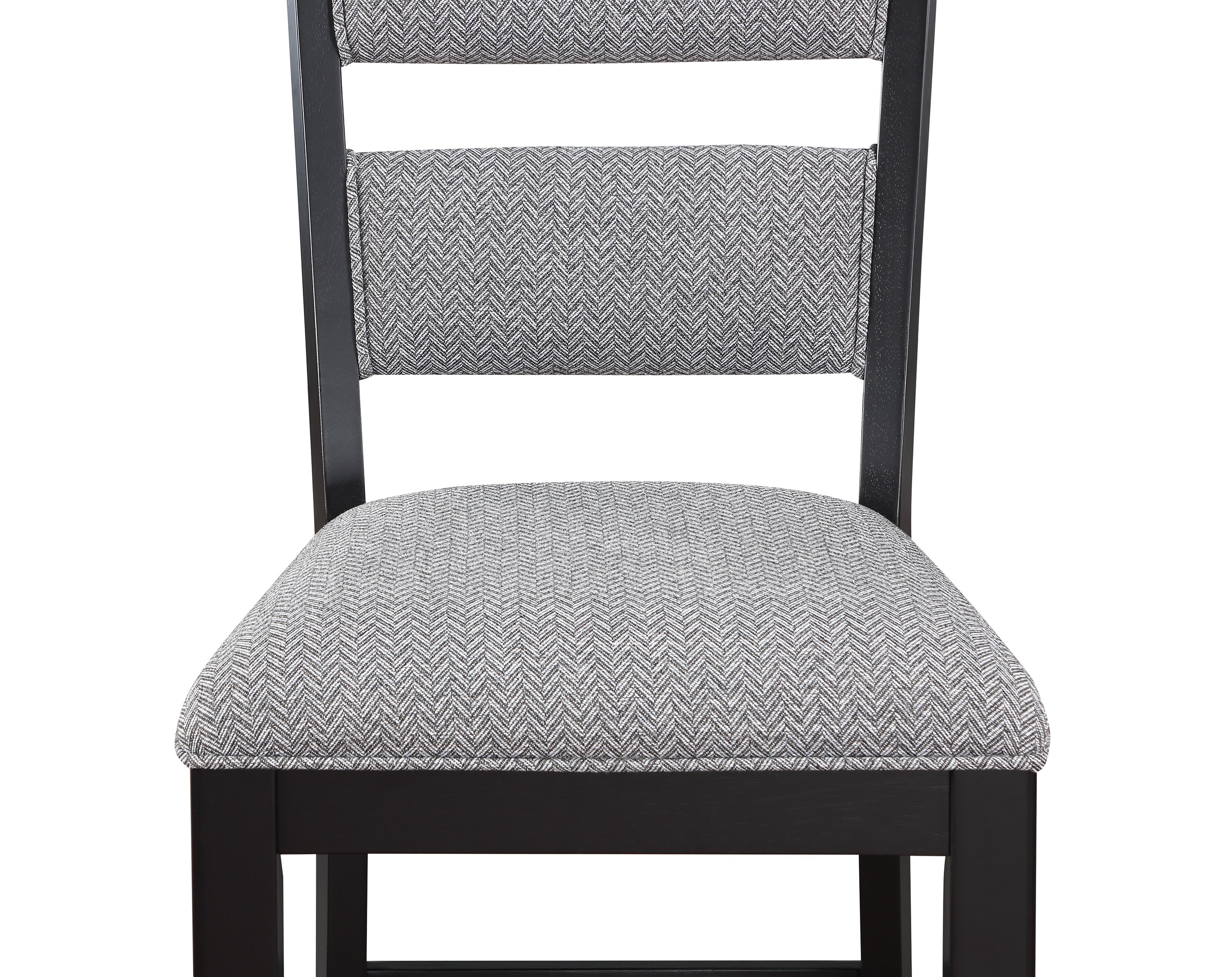 Frey 6-Piece Two-Tone Black & Grey Wood Counter Height Dining Set with Wine Rack Pedestal – 2716T-6PC