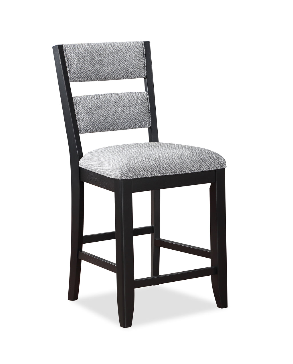 Frey 6-Piece Two-Tone Black & Grey Wood Counter Height Dining Set with Wine Rack Pedestal – 2716T-6PC