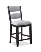 Frey 6-Piece Two-Tone Black & Grey Wood Counter Height Dining Set with Wine Rack Pedestal – 2716T-6PC