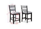 Frey 6-Piece Two-Tone Black & Grey Wood Counter Height Dining Set with Wine Rack Pedestal – 2716T-6PC