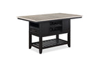 Frey 6-Piece Two-Tone Black & Grey Wood Counter Height Dining Set with Wine Rack Pedestal – 2716T-6PC