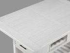 2717T-6PC 6 pc Wendy weathered white finish wood counter height dining table set storage pedestal base