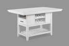 2717T-6PC 6 pc Wendy weathered white finish wood counter height dining table set storage pedestal base