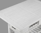 2717T-6PC 6 pc Wendy weathered white finish wood counter height dining table set storage pedestal base