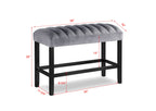 2724T-6PC 6 pc Pascal black finish wood counter height dining table set faux marble top with bench
