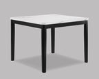 2724T-6PC 6 pc Pascal black finish wood counter height dining table set faux marble top with bench
