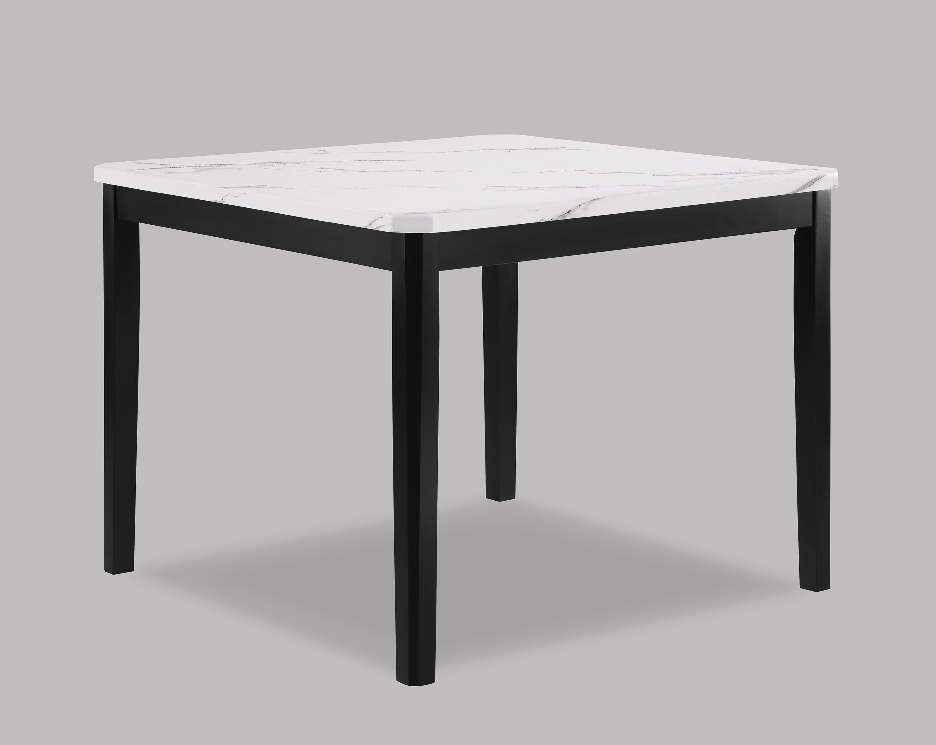2724T-6PC 6 pc Pascal black finish wood counter height dining table set faux marble top with bench