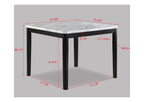 2724T-6PC 6 pc Pascal black finish wood counter height dining table set faux marble top with bench