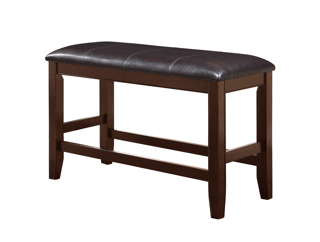 2727T-4848-V 6 pc Fulton brown wood finish counter height dining table set with lazy susan