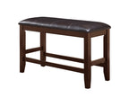 2727T-4848-V 6 pc Fulton brown wood finish counter height dining table set with lazy susan