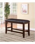 2727-Bench Fulton brown wood finish counter height dining bench
