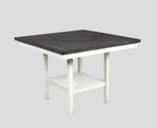 2727CG 6 pc Gracie oaks fulton two tone finish chalk white and grey wood counter height dining table set fabric seats