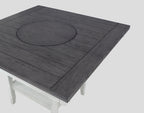2727CG 6 pc Gracie oaks fulton two tone finish chalk white and grey wood counter height dining table set fabric seats