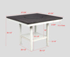 2727CG 6 pc Gracie oaks fulton two tone finish chalk white and grey wood counter height dining table set fabric seats