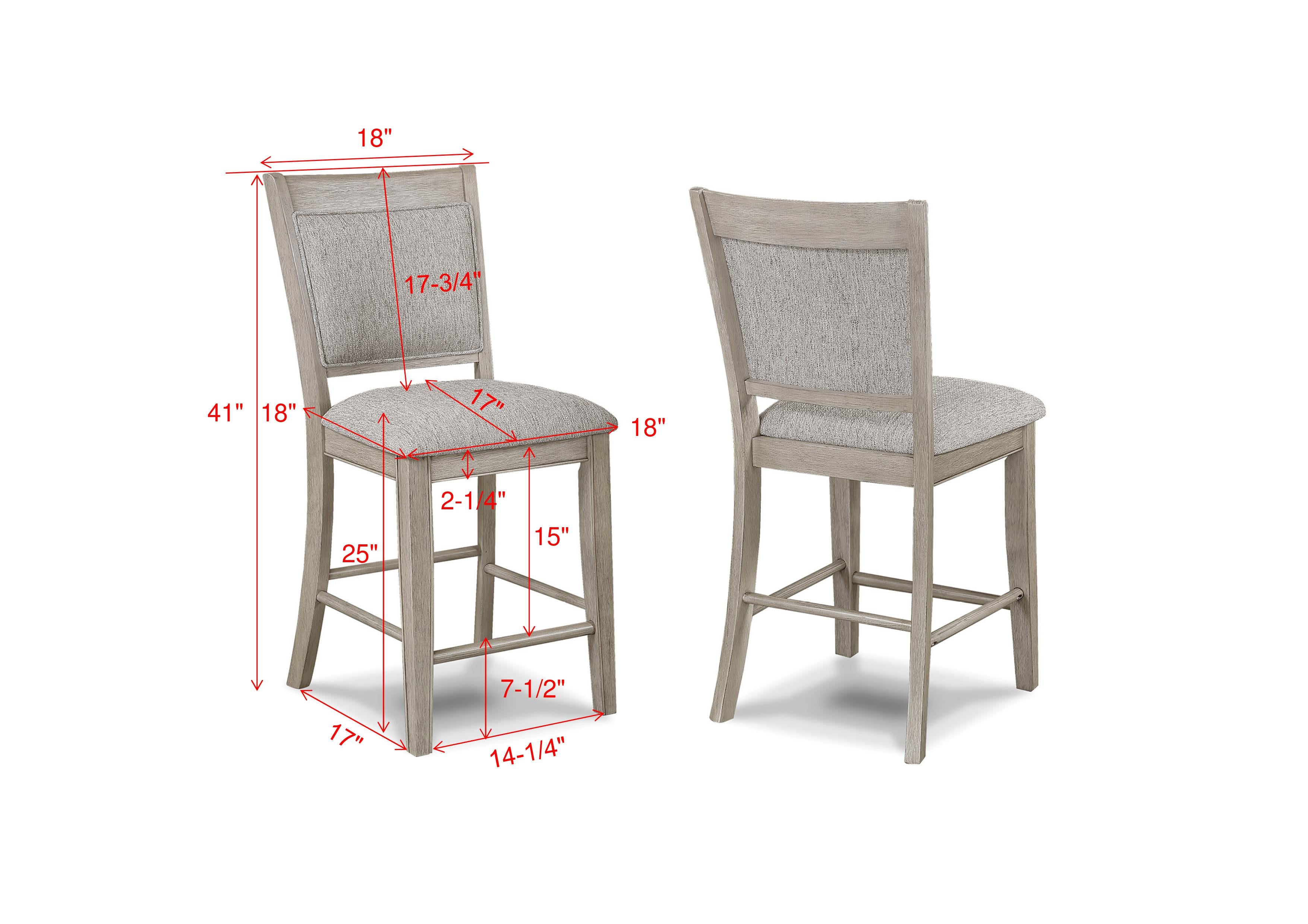 2727MB 6 pc Fulton white oak finish wood counter height dining table set fabric seats round marble lazy susan built in