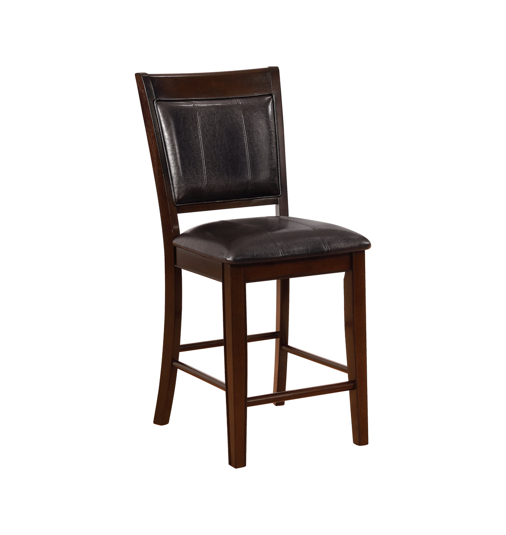 2727T-4848-V 6 pc Fulton brown wood finish counter height dining table set with lazy susan