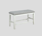 2727CG 6 pc Gracie oaks fulton two tone finish chalk white and grey wood counter height dining table set fabric seats