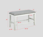 2727CG 6 pc Gracie oaks fulton two tone finish chalk white and grey wood counter height dining table set fabric seats