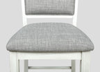 2727CG 6 pc Gracie oaks fulton two tone finish chalk white and grey wood counter height dining table set fabric seats