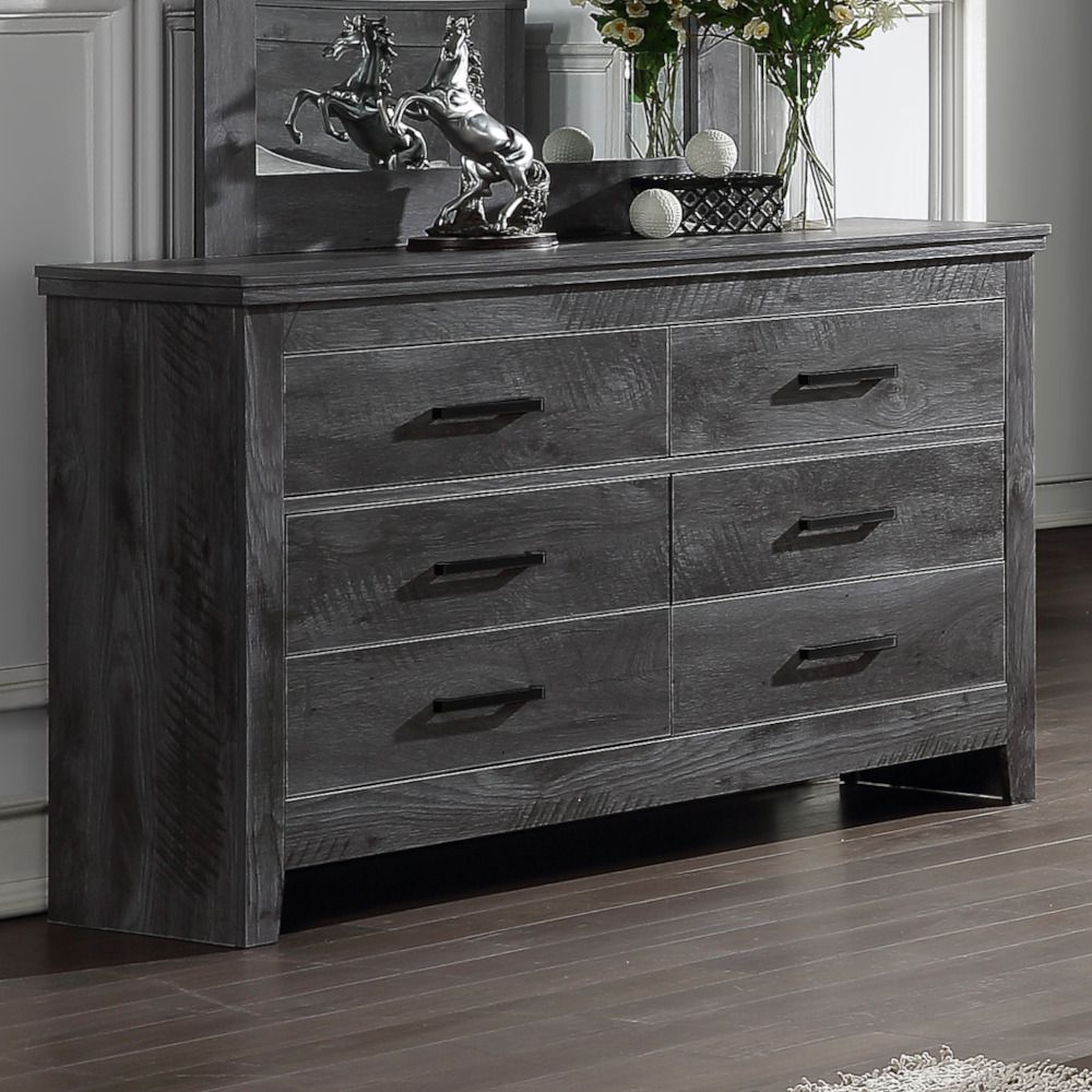 Acme 27325 Vidalia rustic grey oak finish wood 6 drawer dresser